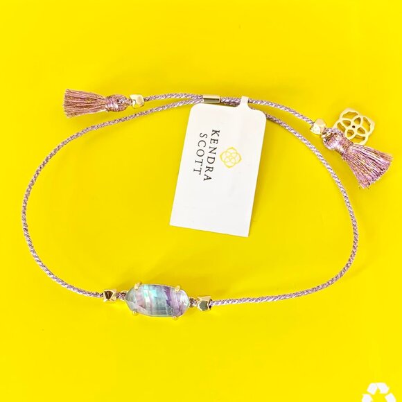 NWT Kendra Scott Everlyne Friendship Bracelet in Gold/Llilac/Abalone, One Size - Picture 4 of 5